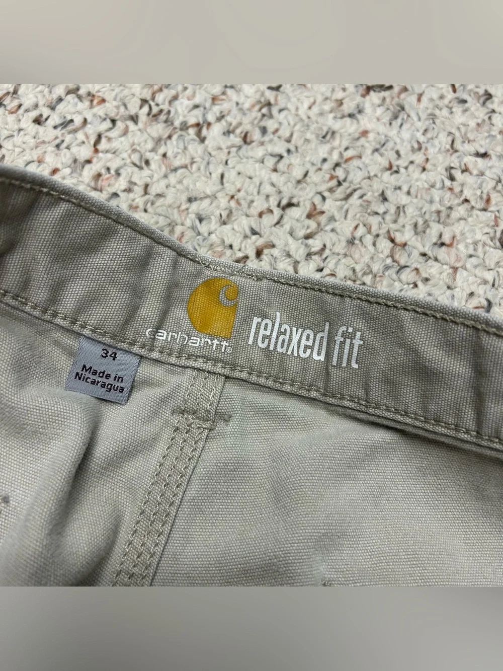 Carhartt Rugged Flex Relaxed Fit Shorts Beige Men's 34 Utility Pocket 102514-232